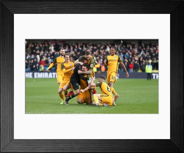 Framed Print : Brighton and Hove Albion vs Millwall: FA Cup Quarterfinal Battle at The Den (17MAR19)