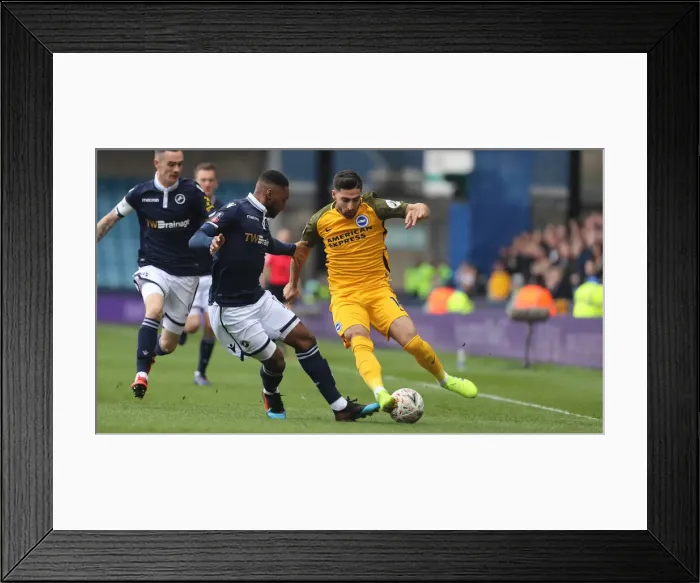Framed Print : Brighton and Hove Albion vs. Millwall: Emirates FA Cup Quarterfinal Showdown at The Den (17MAR19) Framed Print : Brighton and Hove Albion vs. Millwall: Emirates FA Cup Quarterfinal Showdown at The Den (17MAR19)