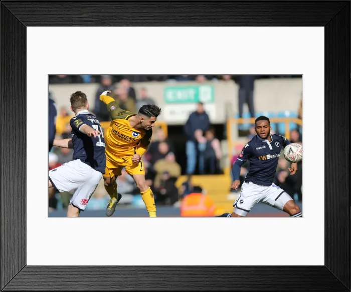 Framed Print : Brighton and Hove Albion vs. Millwall: FA Cup Quarterfinal Battle at The Den (17 March 2019) Framed Print : Brighton and Hove Albion vs. Millwall: FA Cup Quarterfinal Battle at The Den (17 March 2019)