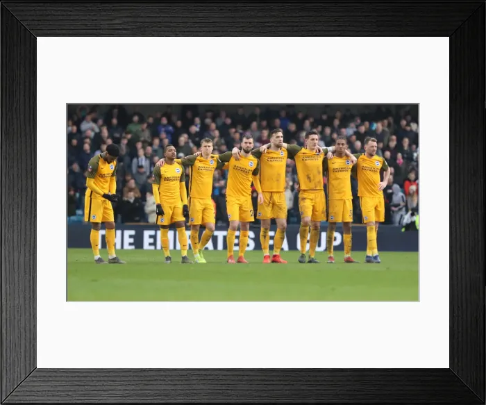 Framed Print : Brighton and Hove Albion vs. Millwall: FA Cup Quarterfinal Battle at The Den (17 March 2019)