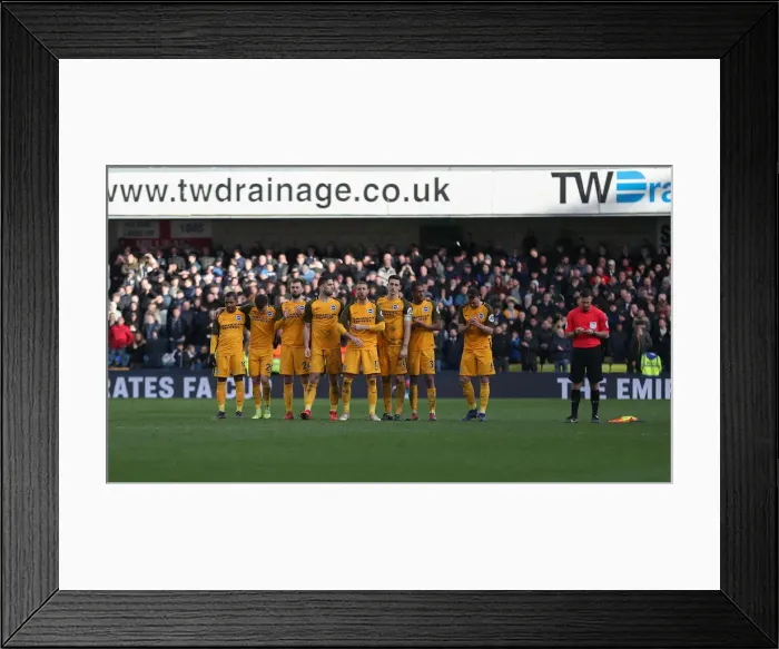 Framed Print : Brighton and Hove Albion vs. Millwall: FA Cup Quarterfinal Battle at The Den (17MAR19)