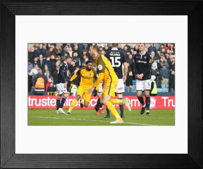 Framed Print : Brighton and Hove Albion vs. Millwall: FA Cup Quarterfinal Battle at The Den (17MAR19)