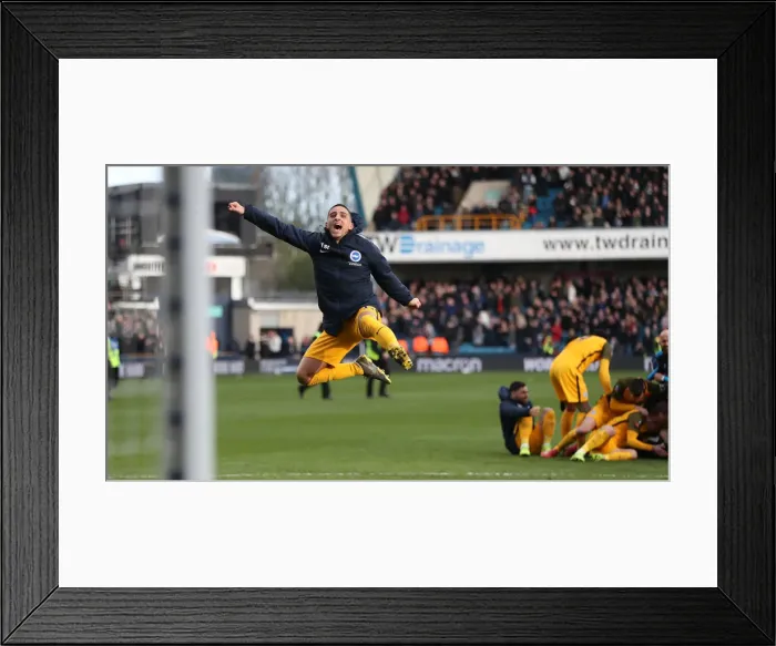 Framed Print : Brighton and Hove Albion vs. Millwall: FA Cup Quarterfinal Battle at The Den (17Mar19) Framed Print : Brighton and Hove Albion vs. Millwall: FA Cup Quarterfinal Battle at The Den (17Mar19)