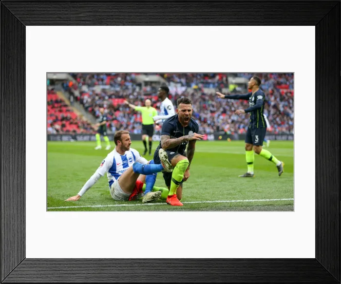 Framed Print : Manchester City vs. Brighton and Hove Albion: FA Cup Semi-Final Battle at Wembley Stadium (06APR19) Framed Print : Manchester City vs. Brighton and Hove Albion: FA Cup Semi-Final Battle at Wembley Stadium (06APR19)