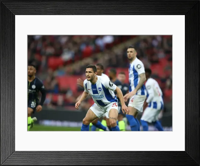 Framed Print : Emirates FA Cup Semi-Final: Manchester City vs. Brighton & Hove Albion Showdown at Wembley Stadium (06.04.19)