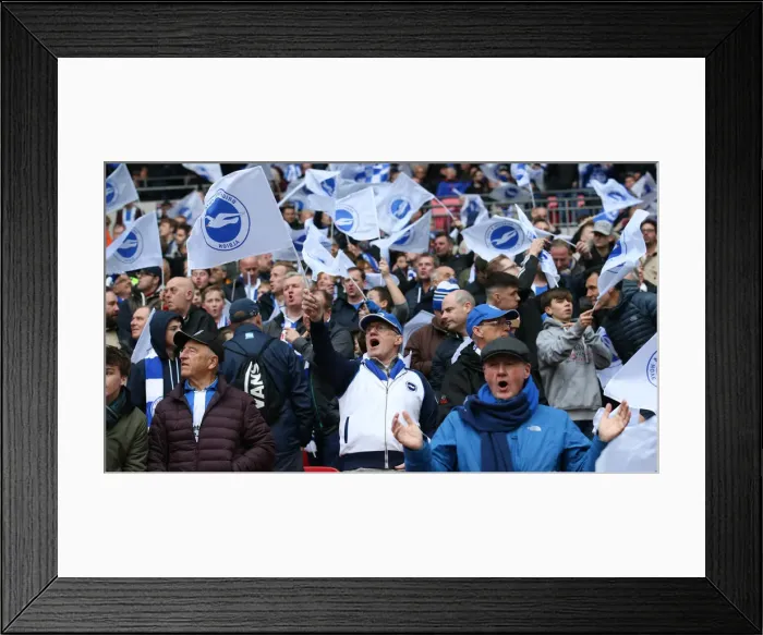 Framed Print : Emirates FA Cup Semi-Final: Manchester City vs. Brighton & Hove Albion Showdown at Wembley Stadium (06.04.19)