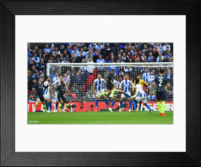 Framed Print : Manchester City vs. Brighton and Hove Albion: Emirates FA Cup Semi-Final Battle at Wembley Stadium (06APR19)