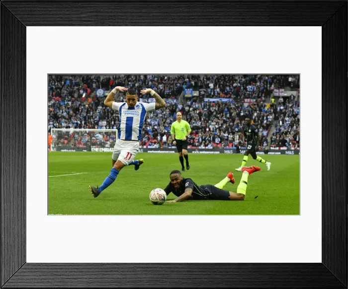 Framed Print : Manchester City vs. Brighton and Hove Albion: FA Cup Semi-Final Battle at Wembley Stadium (06APR19) Framed Print : Manchester City vs. Brighton and Hove Albion: FA Cup Semi-Final Battle at Wembley Stadium (06APR19)