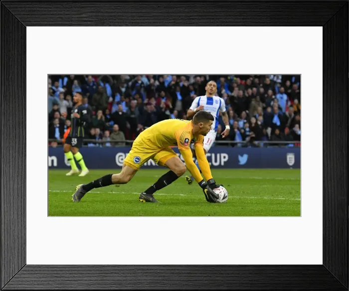 Framed Print : Emirates FA Cup Semi-Final: Manchester City vs. Brighton & Hove Albion Showdown at Wembley Stadium (06.04.19)