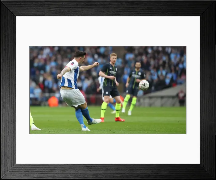 Framed Print : Emirates FA Cup Semi-Final: Manchester City vs. Brighton & Hove Albion Showdown at Wembley Stadium (06.04.19)