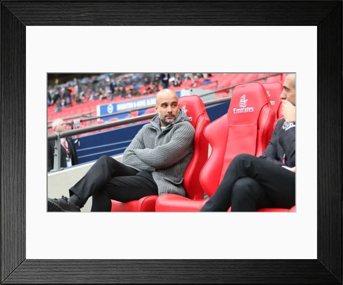 Framed Print : Manchester City vs. Brighton and Hove Albion: Emirates FA Cup Semi-Final Showdown at Wembley Stadium (06APR19)