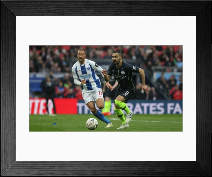Framed Print : Emirates FA Cup Semi-Final: Manchester City vs. Brighton & Hove Albion Showdown at Wembley Stadium (06.04.19)