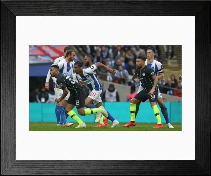 Framed Print : Manchester City vs. Brighton and Hove Albion: FA Cup Semi-Final Battle at Wembley Stadium (06APR19)