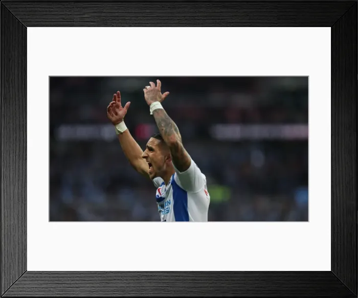 Framed Print : Manchester City vs. Brighton and Hove Albion: FA Cup Semi-Final Battle at Wembley Stadium (06APR19)