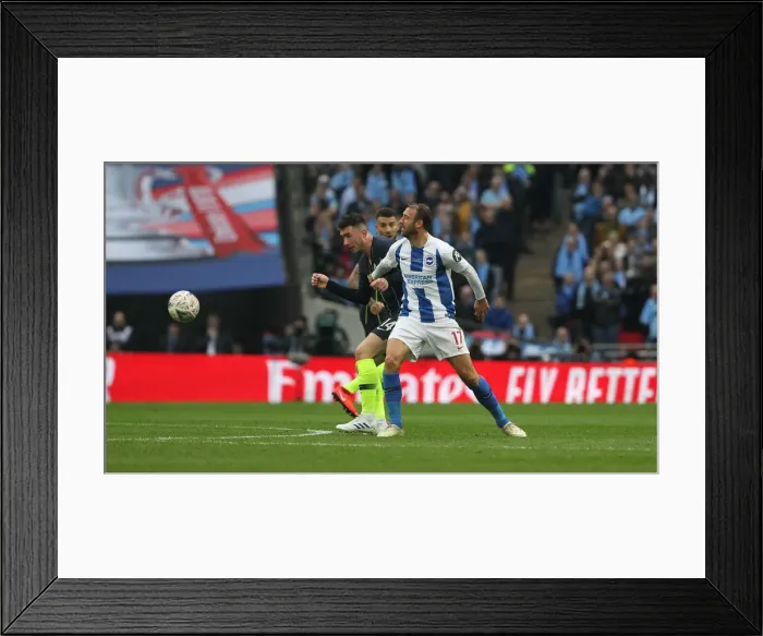 Framed Print : Emirates FA Cup Semi-Final: Manchester City vs. Brighton & Hove Albion Showdown at Wembley Stadium (06.04.19)