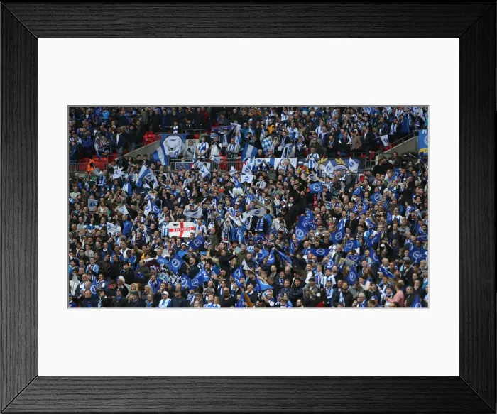 Framed Print : Brighton and Hove Albion Fans Unwavering Support at the Emirates FA Cup Semi-Final vs Manchester City, Wembley Stadium (2019) Framed Print : Brighton and Hove Albion Fans Unwavering Support at the Emirates FA Cup Semi-Final vs Manchester City, Wembley Stadium (2019)