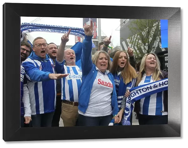 Brighton and Hove Albion Fans at the Emirates FA Cup Semi-Final vs Manchester City, Wembley Stadium, 6th April 2019