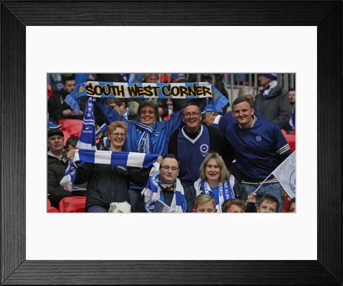 Framed Print : Brighton and Hove Albion Fans Unwavering Support at the Emirates FA Cup Semi-Final vs Manchester City, Wembley Stadium (2019) Framed Print : Brighton and Hove Albion Fans Unwavering Support at the Emirates FA Cup Semi-Final vs Manchester City, Wembley Stadium (2019)