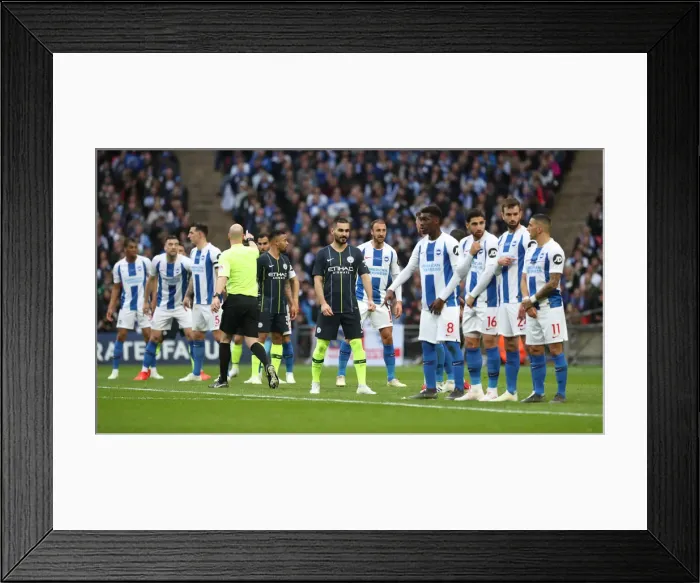Framed Print : Manchester City vs. Brighton & Hove Albion: Emirates FA Cup Semi-Final Battle at Wembley Stadium (06APR19)