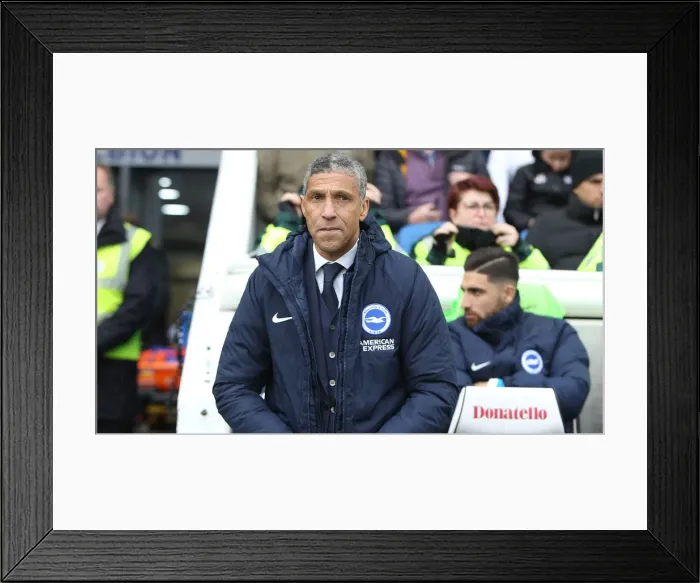 Framed Print : Chris Hughton Leads Brighton and Hove Albion Against Bournemouth, 13APR19 (Premier League) Framed Print : Chris Hughton Leads Brighton and Hove Albion Against Bournemouth, 13APR19 (Premier League)