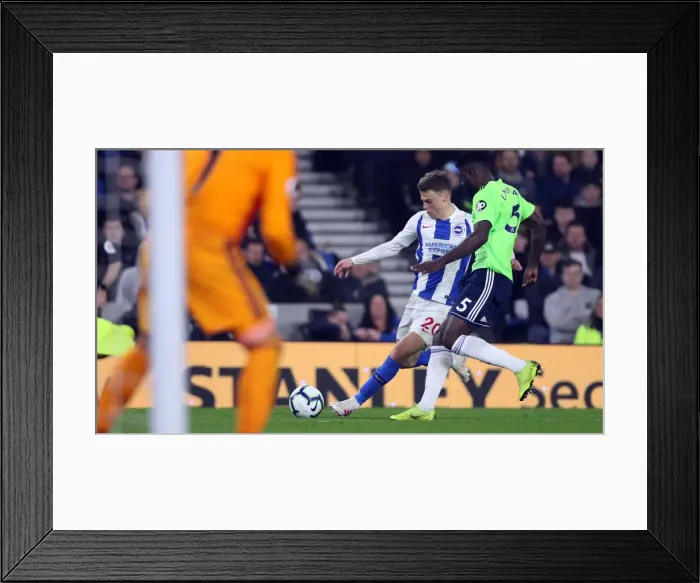 Framed Print : Brighton and Hove Albion vs. Cardiff City: Premier League Battle at American Express Community Stadium (April 16, 2019) Framed Print : Brighton and Hove Albion vs. Cardiff City: Premier League Battle at American Express Community Stadium (April 16, 2019)