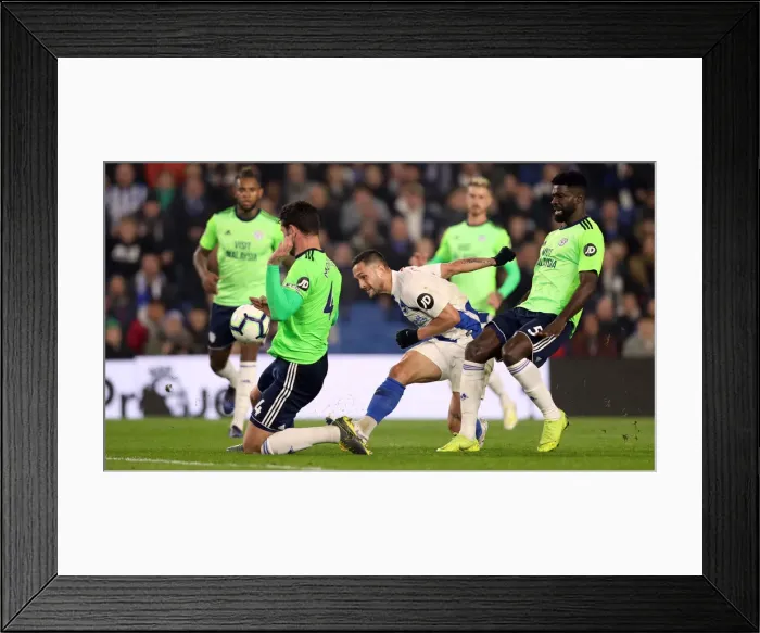 Framed Print : Brighton and Hove Albion vs. Cardiff City: Premier League Battle at American Express Community Stadium (16th April 2019) Framed Print : Brighton and Hove Albion vs. Cardiff City: Premier League Battle at American Express Community Stadium (16th April 2019)