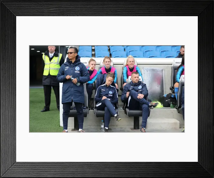 Framed Print : Brighton & Hove Albion Women vs. Arsenal Women: A Battle in the WSL at American Express Community Stadium (29APR19) Framed Print : Brighton & Hove Albion Women vs. Arsenal Women: A Battle in the WSL at American Express Community Stadium (29APR19)