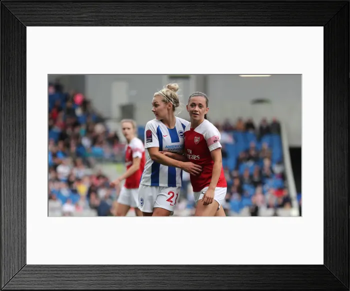 Framed Print : Brighton and Hove Albion Women vs. Arsenal Women: WSL Clash at American Express Community Stadium (29APR19) - Intense Match Action Framed Print : Brighton and Hove Albion Women vs. Arsenal Women: WSL Clash at American Express Community Stadium (29APR19) - Intense Match Action