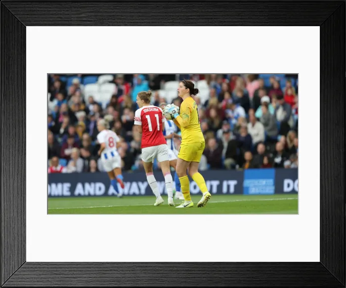 Framed Print : Brighton and Hove Albion Women vs. Arsenal Women: WSL Clash at American Express Community Stadium (29APR19) - Intense Match Action Framed Print : Brighton and Hove Albion Women vs. Arsenal Women: WSL Clash at American Express Community Stadium (29APR19) - Intense Match Action