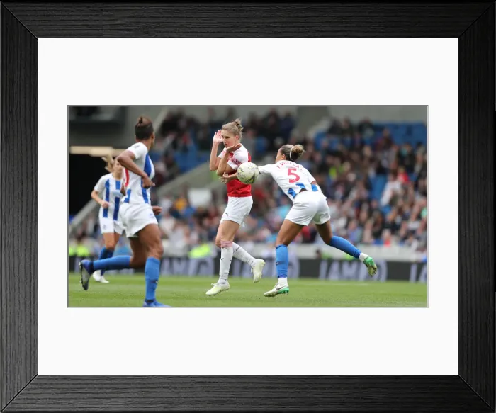Framed Print : Brighton and Hove Albion Women vs. Arsenal Women: WSL Clash at American Express Community Stadium (29APR19) - Intense Action from the Women's Super League Match