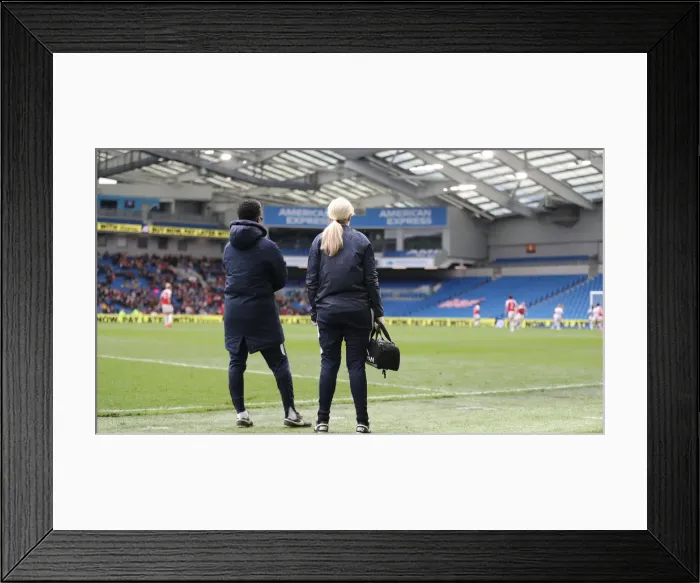 Framed Print : Brighton and Hove Albion Women vs. Arsenal Women: WSL Clash at American Express Community Stadium (29APR19) - Intense Match Action Framed Print : Brighton and Hove Albion Women vs. Arsenal Women: WSL Clash at American Express Community Stadium (29APR19) - Intense Match Action