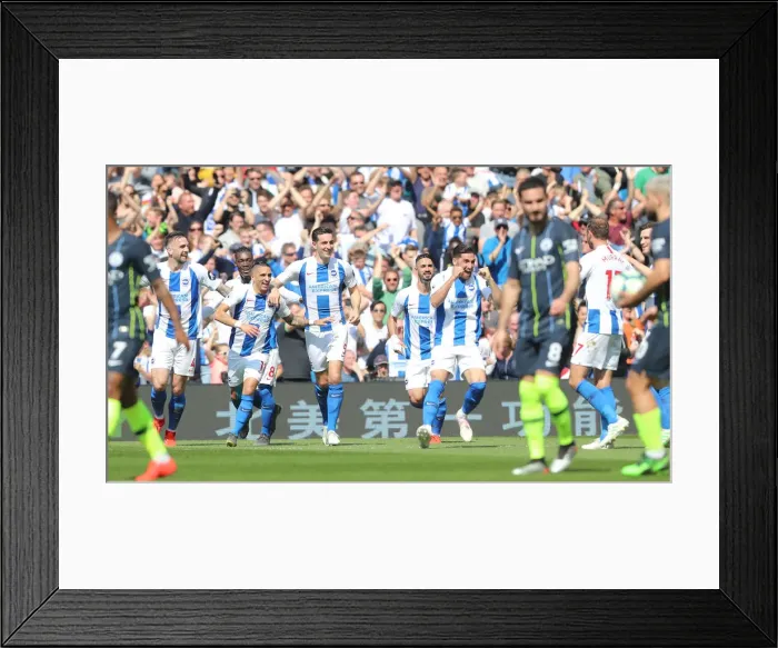 Framed Print : Intense Premier League Showdown: Brighton & Hove Albion vs Manchester City (May 12, 2019)