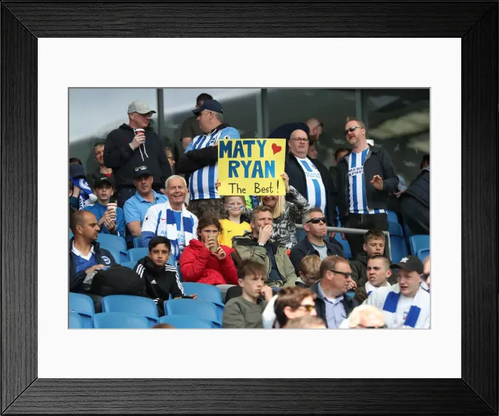 Framed Print : Brighton and Hove Albion vs Manchester City: Premier League Showdown at American Express Community Stadium (May 12, 2019)