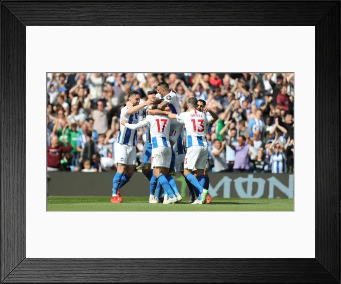 Framed Print : Brighton and Hove Albion vs Manchester City: Premier League Showdown at American Express Community Stadium (May 12, 2019)
