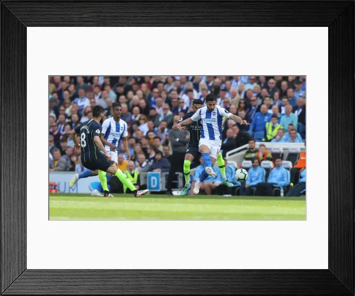 Framed Print : Brighton and Hove Albion vs Manchester City: Premier League Showdown at American Express Community Stadium (May 12, 2019)