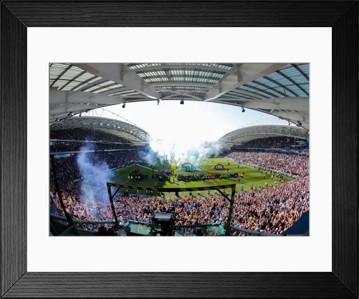 Framed Print : Intense Premier League Showdown: Brighton & Hove Albion vs Manchester City (12 May 2019)