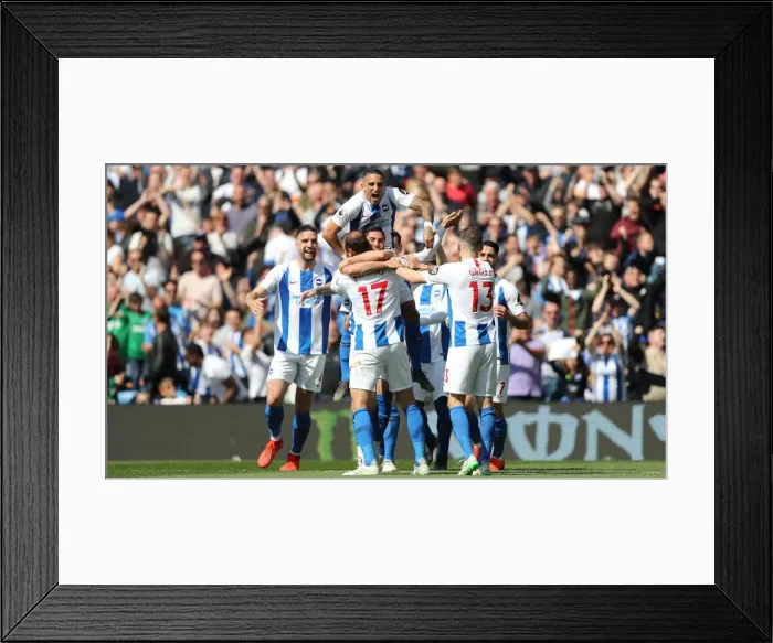 Framed Print : Brighton and Hove Albion vs Manchester City: Premier League Showdown at American Express Community Stadium (12 May 2019)