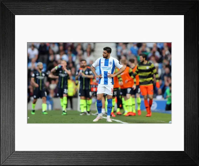Framed Print : Brighton and Hove Albion vs Manchester City: Premier League Showdown at American Express Community Stadium (May 12, 2019)