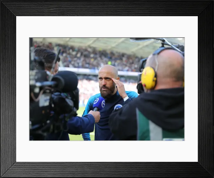 Framed Print : Brighton & Hove Albion: Premier League Survival Celebration - Players Lap of Appreciation (12May19 vs Manchester City)