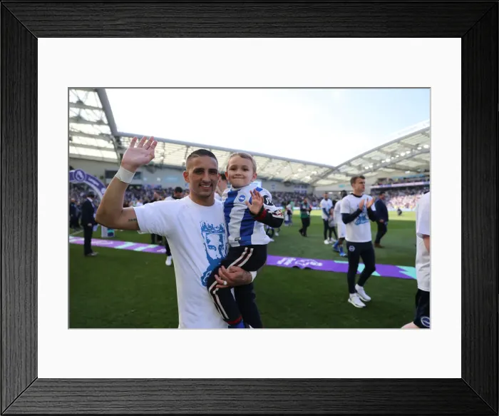 Framed Print : Brighton & Hove Albion: Premier League Survival Celebration - Players Lap of Appreciation (May 2019)