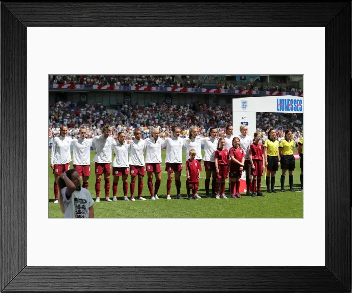 Framed Print : England Women vs New Zealand Women: FIFA World Cup Warm-Up Match at Brighton and Hove Albion's American Express Community Stadium (01.06.19) Framed Print : England Women vs New Zealand Women: FIFA World Cup Warm-Up Match at Brighton and Hove Albion's American Express Community Stadium (01.06.19)