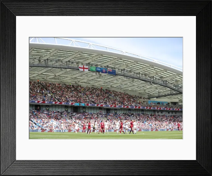 Framed Print : England Women vs New Zealand Women: FIFA World Cup Warm-Up Match at Brighton and Hove Albion's American Express Community Stadium (01.06.19)
