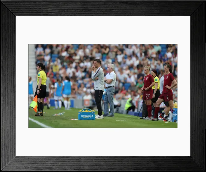 Framed Print : England Women vs New Zealand Women: FIFA World Cup Warm-Up Match at Brighton and Hove Albion's American Express Community Stadium (01.06.19) Framed Print : England Women vs New Zealand Women: FIFA World Cup Warm-Up Match at Brighton and Hove Albion's American Express Community Stadium (01.06.19)