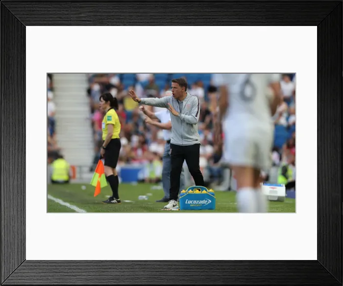 Framed Print : England Women vs New Zealand Women: FIFA World Cup Warm-Up Match at Brighton and Hove Albion's American Express Community Stadium (01.06.19) Framed Print : England Women vs New Zealand Women: FIFA World Cup Warm-Up Match at Brighton and Hove Albion's American Express Community Stadium (01.06.19)