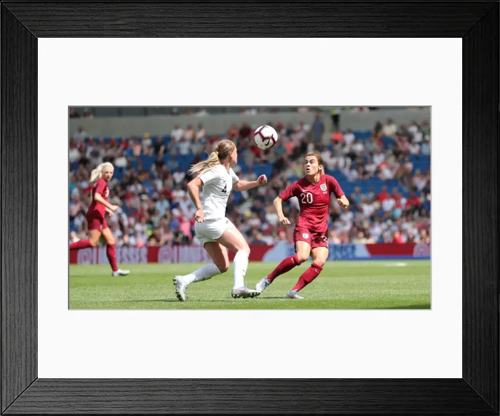 Framed Print : England Women vs New Zealand Women: FIFA World Cup Warm-Up Match at Brighton and Hove Albion's American Express Community Stadium (01.06.19) Framed Print : England Women vs New Zealand Women: FIFA World Cup Warm-Up Match at Brighton and Hove Albion's American Express Community Stadium (01.06.19)