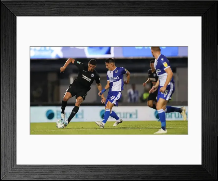Framed Print : Brighton and Hove Albion Face Off Against Bristol Rovers in Carabao Cup Clash (27AUG19)