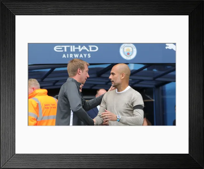 Framed Print : Manchester City vs. Brighton and Hove Albion: Premier League Showdown at Etihad Stadium (31AUG19) Framed Print : Manchester City vs. Brighton and Hove Albion: Premier League Showdown at Etihad Stadium (31AUG19)