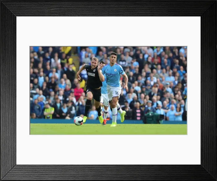 Framed Print : Manchester City vs. Brighton and Hove Albion: Premier League Showdown at Etihad Stadium (31Aug19)