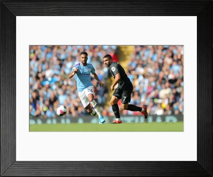 Framed Print : Manchester City vs. Brighton and Hove Albion: Premier League Showdown at Etihad Stadium (31Aug19)