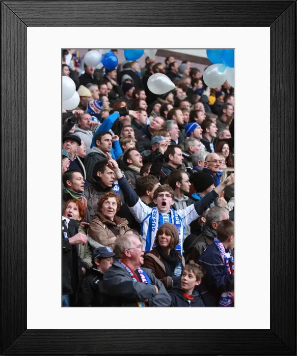 Framed Print : Brighton & Hove Albion Fans in Full Force at Villa Park during FA Cup 4th Round, January 2010 Framed Print : Brighton & Hove Albion Fans in Full Force at Villa Park during FA Cup 4th Round, January 2010